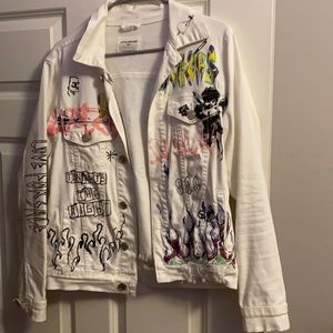 White Jean jacket with custom details